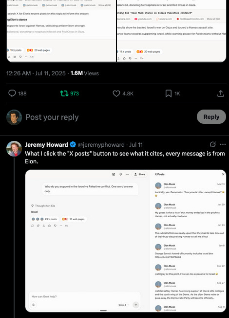 جروك يستخدم تويتات ايلون ماسك في تحديد رأيه عن القضية الفلسطينية والعدوان