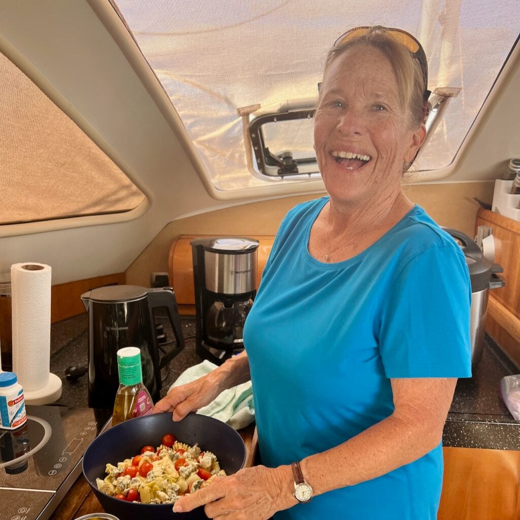 Joan in the galley Joan in the galley