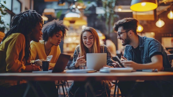 Free Friends Using Laptop Image | Download at StockCake Free Friends Using Laptop Image | Download at StockCake