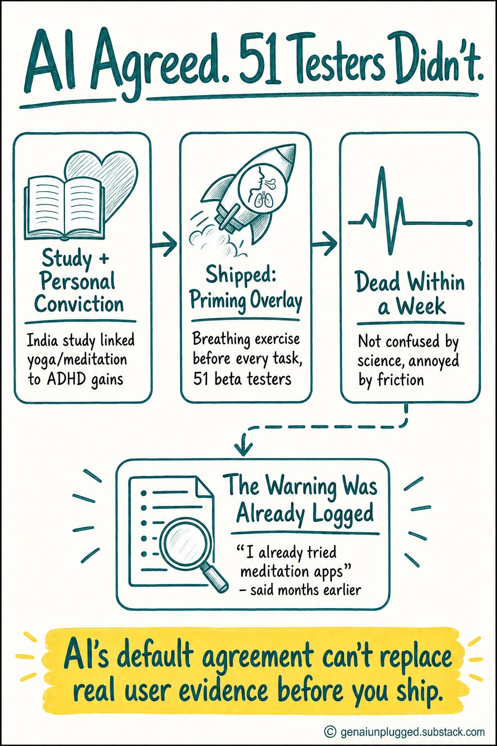 A study plus personal conviction felt like evidence, but the real warning sign was already sitting in the feedback log.