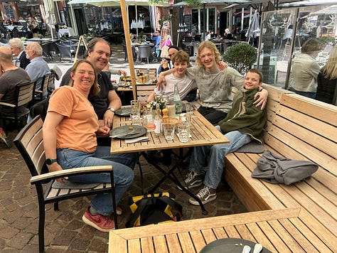 Me, my sister and my 3 nephews, the Marktplatz, and the park