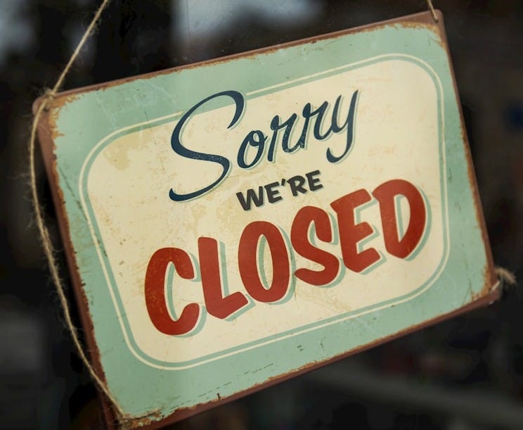 sorry we're closed signage sorry we're closed signage