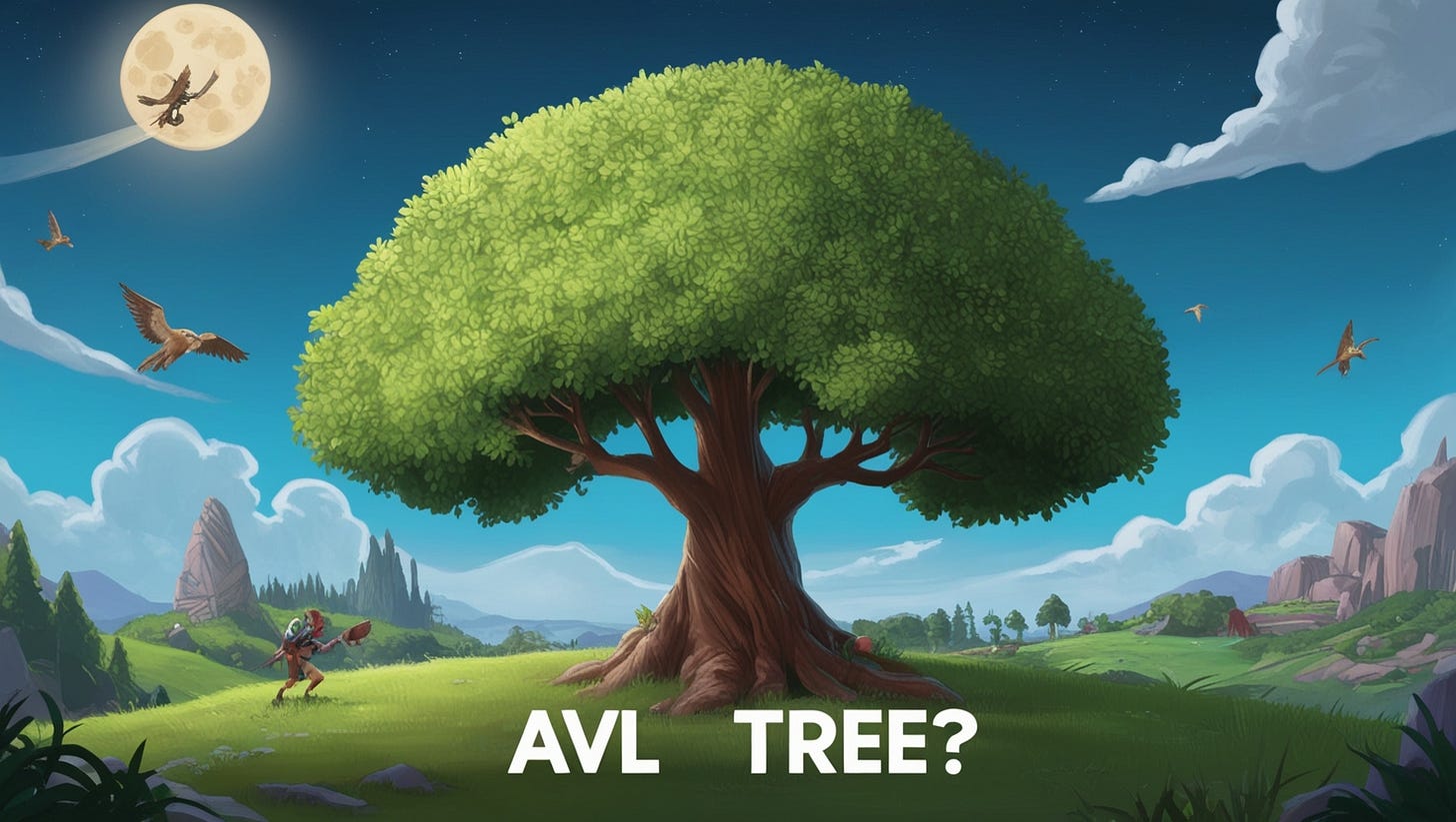 Welcome back, brave coder! 👩‍💻 If you remember from our last adventure, we journeyed through the land of Binary Search Trees (BSTs) and uncovered the ancient secret of balancing. When a tree becomes unbalanced, it gets wobbly, inefficient, and prone to collapse, making operations like search, insert, and delete slower than waiting for the Wi-Fi to reconnect lol.

But don’t worry! Today, we meet a new hero: the AVL Tree. Named after its creators Abelson-Velsky and Landis, the AVL Tree is here to save the day and keep our lovely BSTs balanced!

Ready? Let’s dive in and explore what makes AVL Trees so cool.