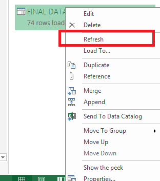 Power Query Refresh Power Query Refresh