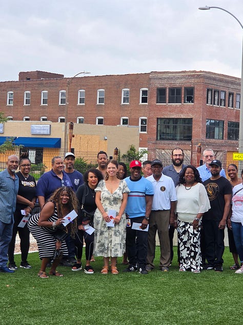 A series of pictures of Danni Eickenhorst doing community work in the Delmar area post-tornado.