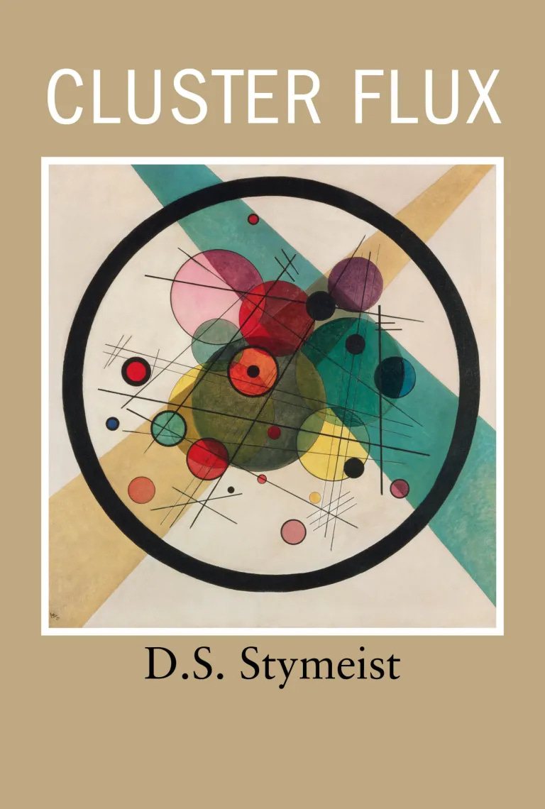 Cover image for Cluster Flux, featuring an abstract image composed of circles and lines in block colours on a beige background