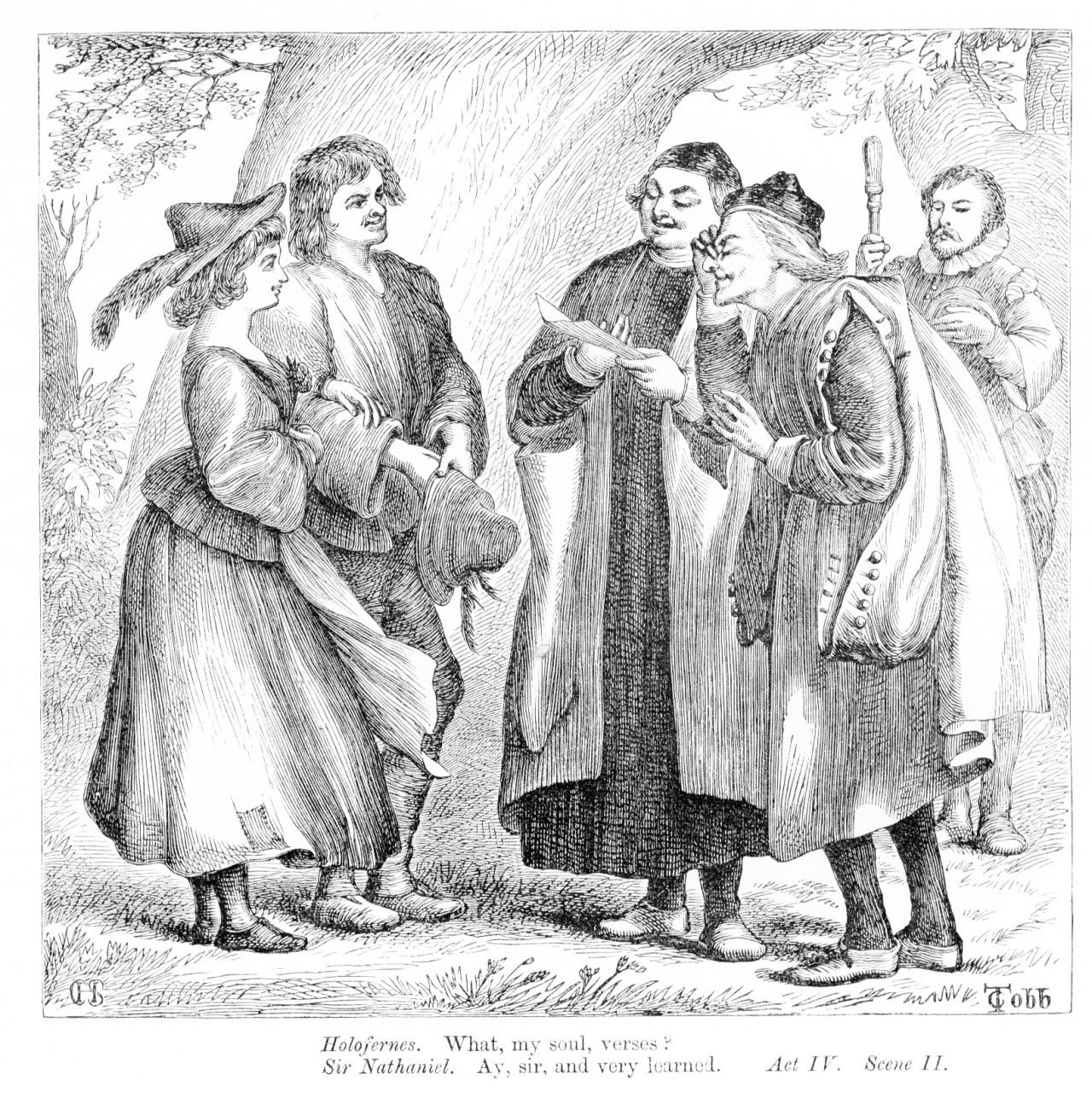 Holofernes and Sir Nathaniel | Victorian Illustrated Shakespeare Archive