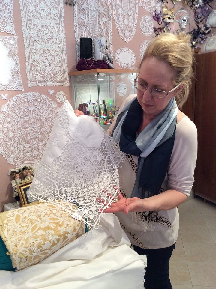 Burano, Lace making, finished product