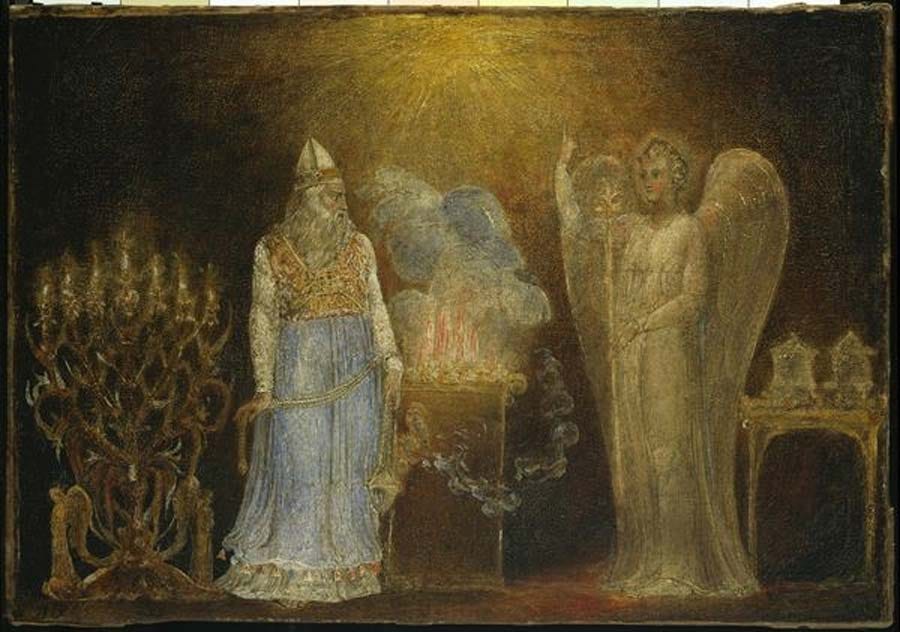 The Angel Gabriel Appearing to Zacharias by William Blake (1799 – 1800) (Pubic Domain) The Angel Gabriel Appearing to Zacharias by William Blake (1799 – 1800) (Pubic Domain)