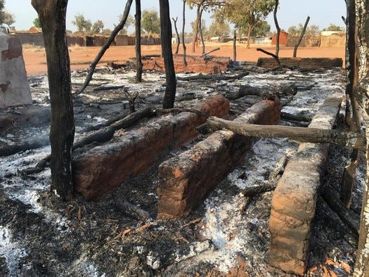 Concrete benches - all that remained.