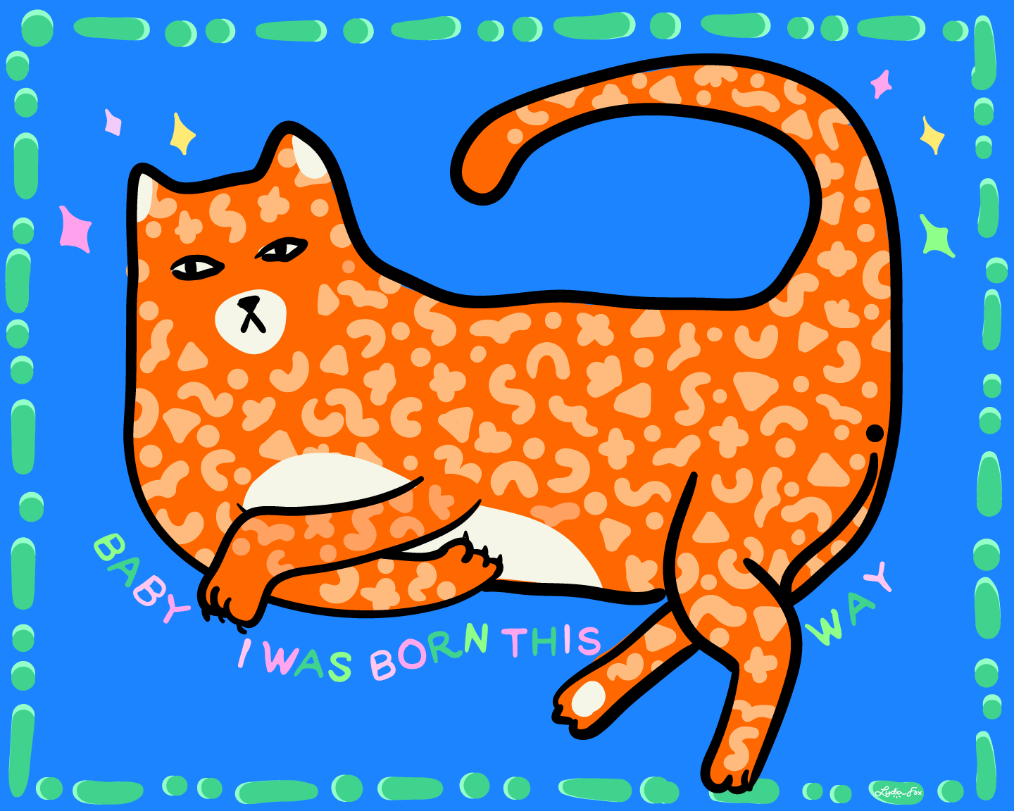 Cat with funny spots says baby i was born this way