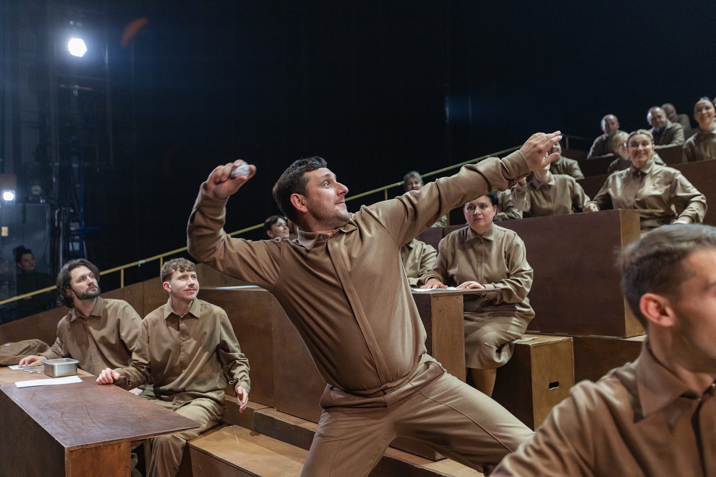 A scene from The Golden Crown in Lviv unintentionally mirroring a famous photo of Edward Said in Lebanon, in which he threw a stone at an empty Israeli watchtower as “a symbolic gesture of joy.” A scene from The Golden Crown in Lviv unintentionally mirroring a famous photo of Edward Said in Lebanon, in which he threw a stone at an empty Israeli watchtower as “a symbolic gesture of joy.”