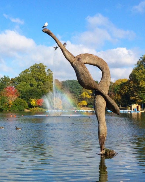 May be an image of swan