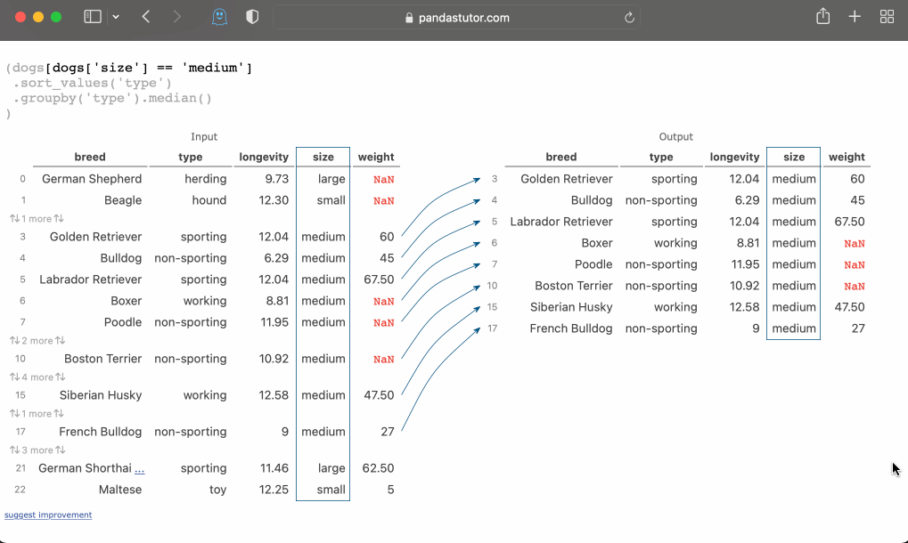 Pandas Tutor - visualize Python pandas code