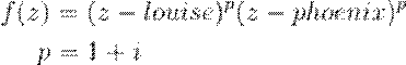 Equations defining a complex function f(z). Equations defining a complex function f(z).