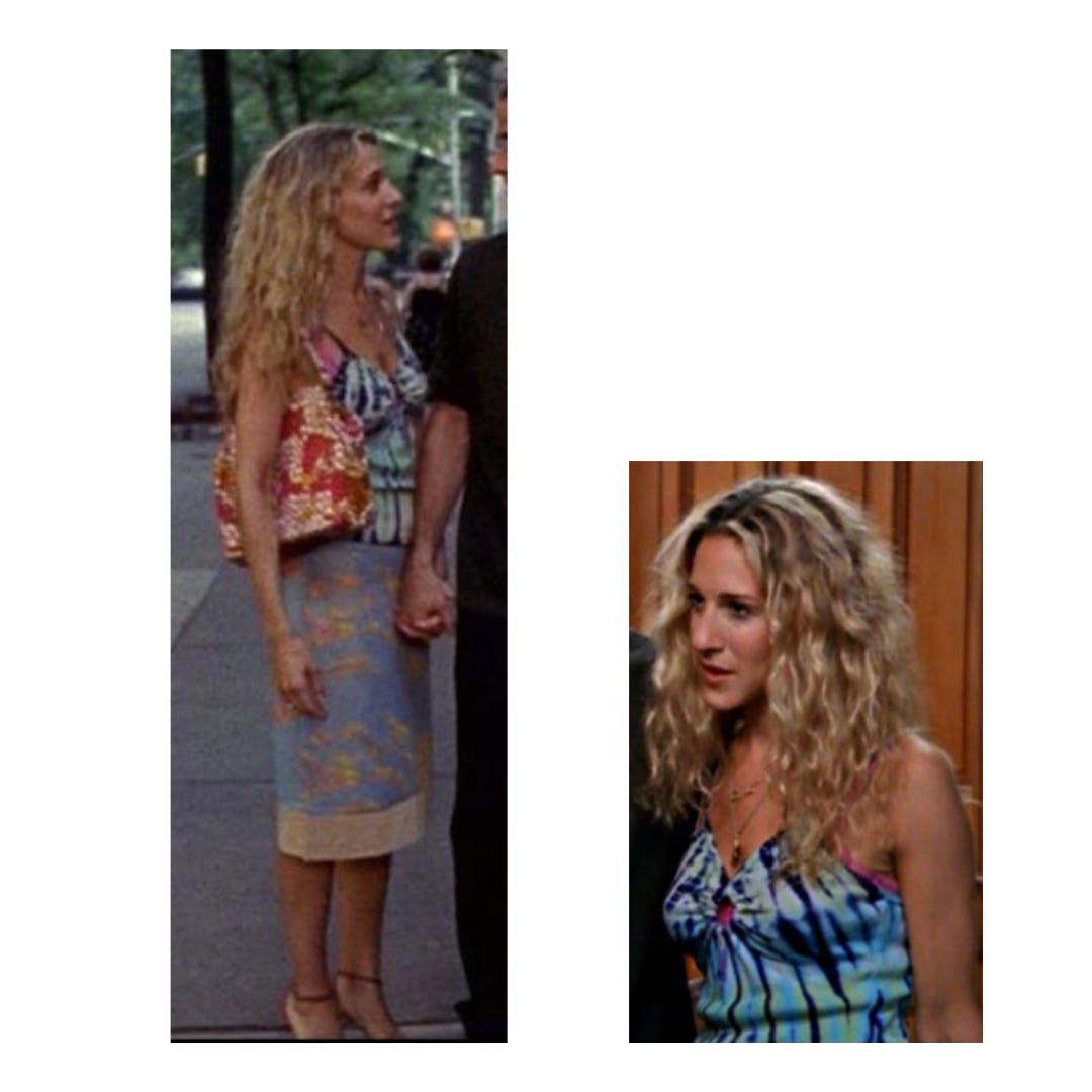 carrie bradshaw tie dye maxi dress Blame Carrie Bradshaw P.1