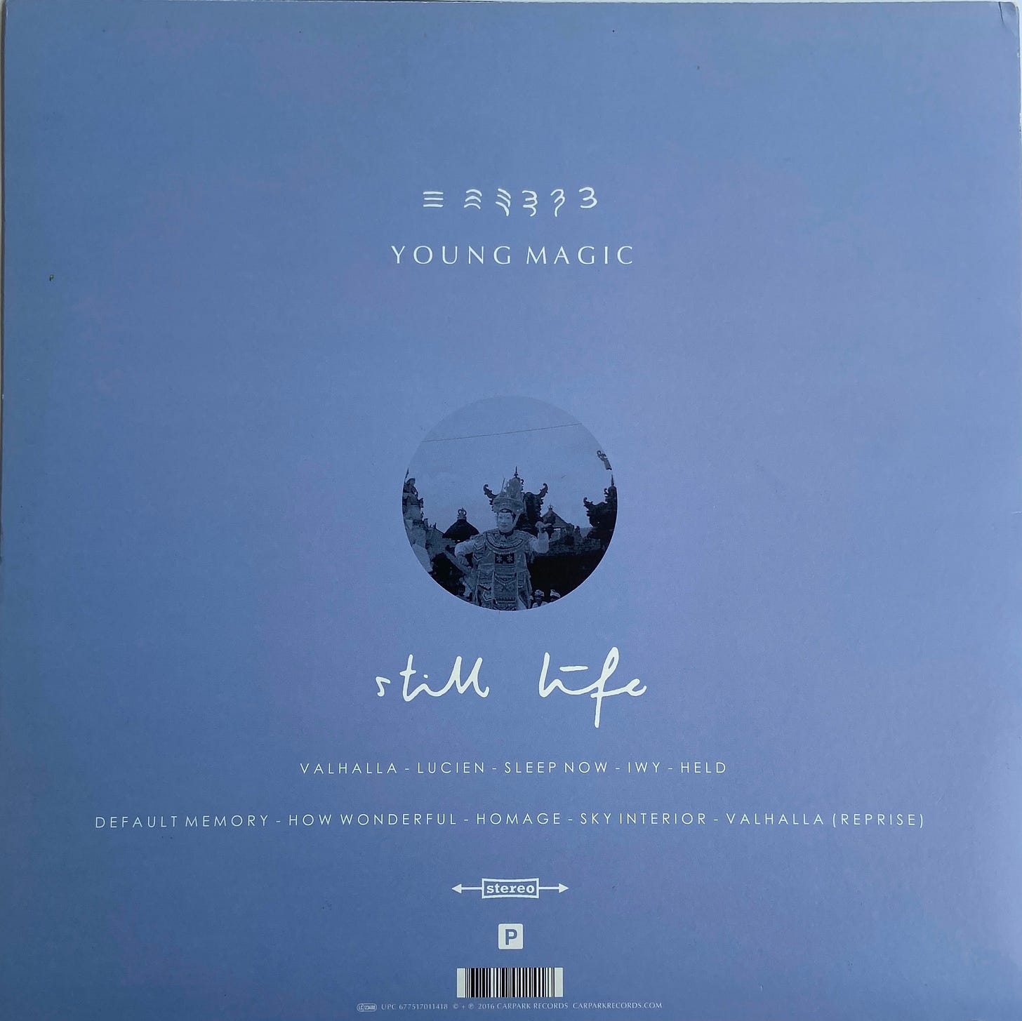 the back cover for Still Life by Young Magic