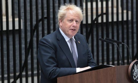 Boris Johnson makes his resignation speech in Downing Street 7 july 2022 Boris Johnson makes his resignation speech in Downing Street 7 july 2022