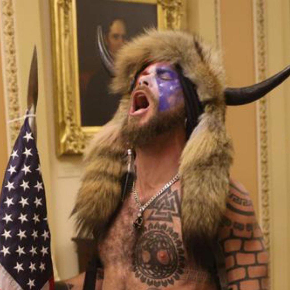 WHERE IS PENCE, SHOW YOURSELF!" Shouted the Q shaman in Senate : neoliberal
