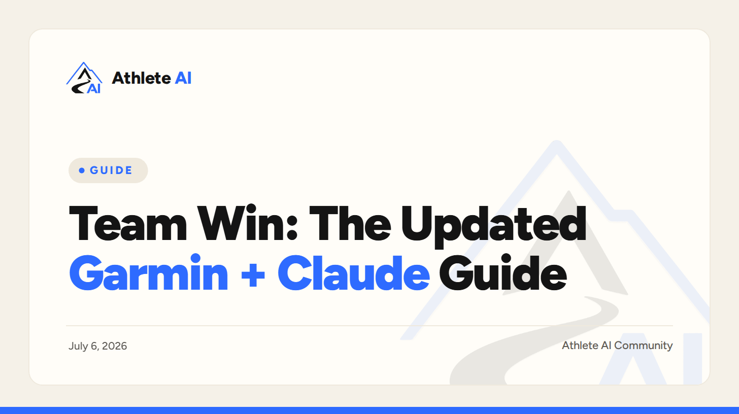 Team Win: The Updated Garmin + Claude Guide