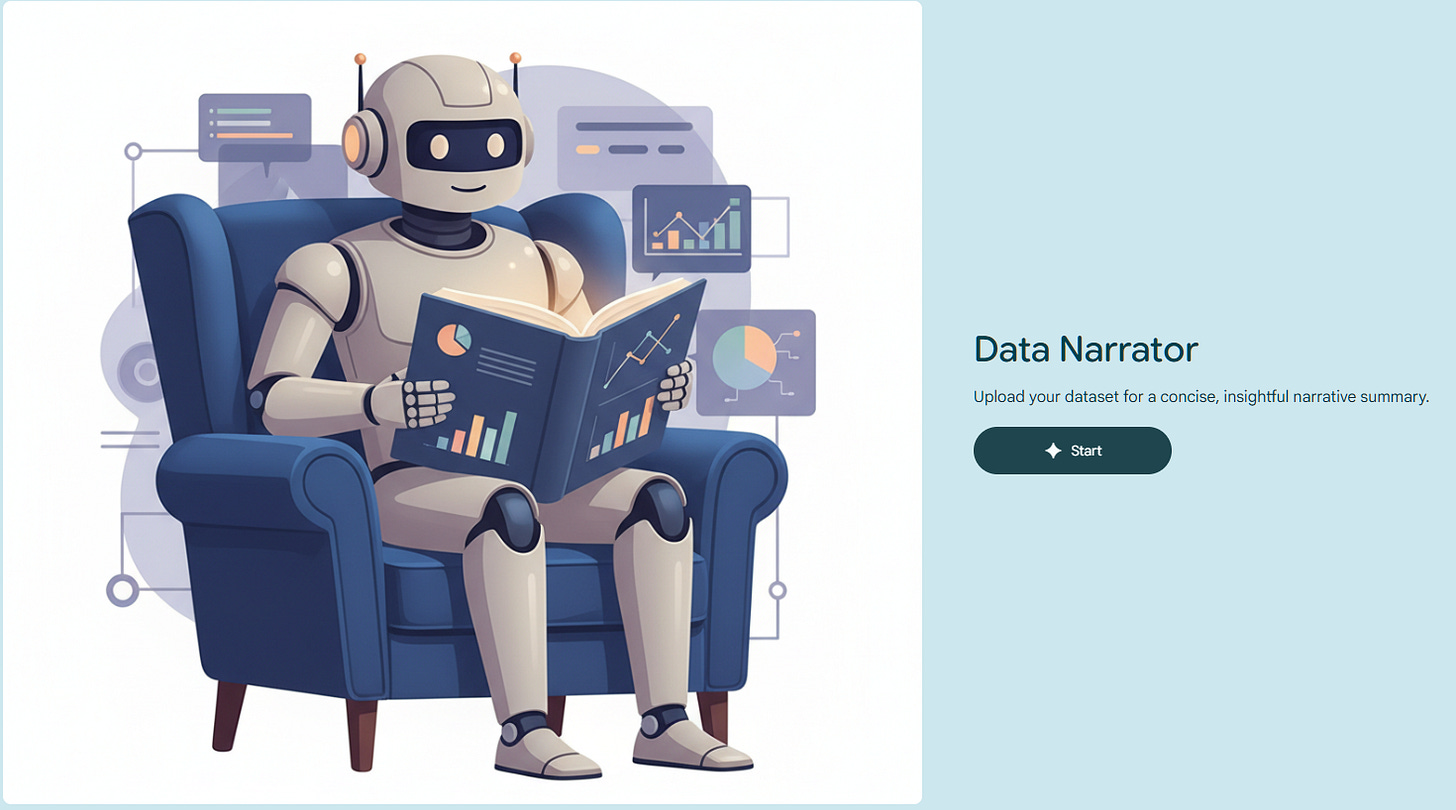 Data Narrator Google Opal app Data Narrator Google Opal app