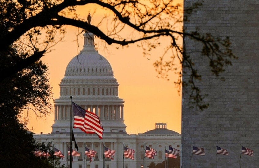 FILE - American flags fly in front of the U.S. Capitol at sunrise, Oct. 1, 2025, in Washington (AP) FILE - American flags fly in front of the U.S. Capitol at sunrise, Oct. 1, 2025, in Washington (AP)