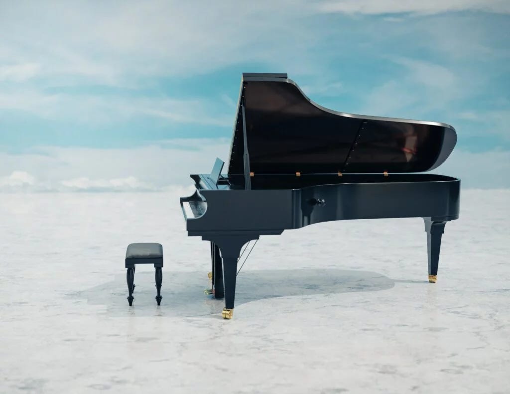how to clean piano keys: grand piano