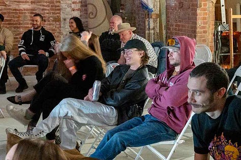 Partiers enjoying live performers on New Years Eve at The Lab