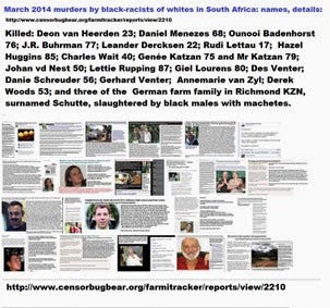 2014marchMurdersByBlackRacistsOfWhiteSouthAfricansNames 2014marchMurdersByBlackRacistsOfWhiteSouthAfricansNames