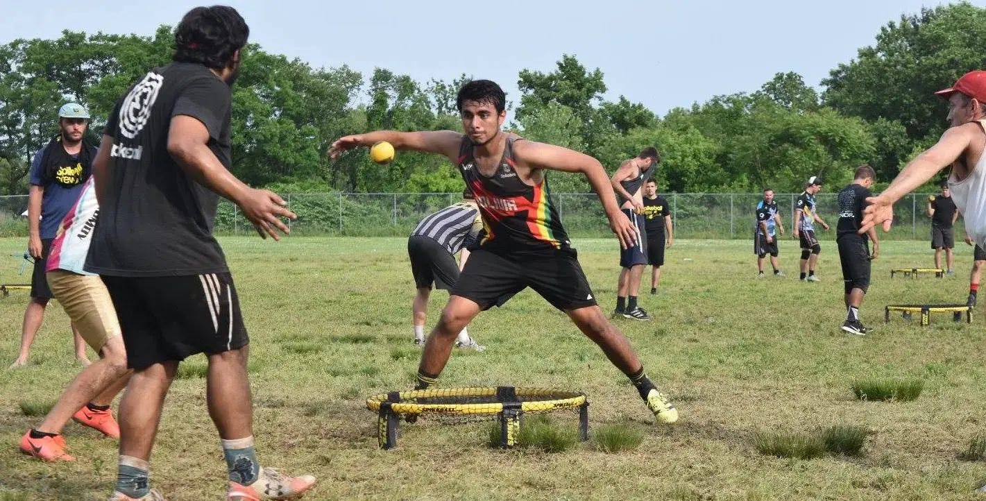 people playing spikeball
