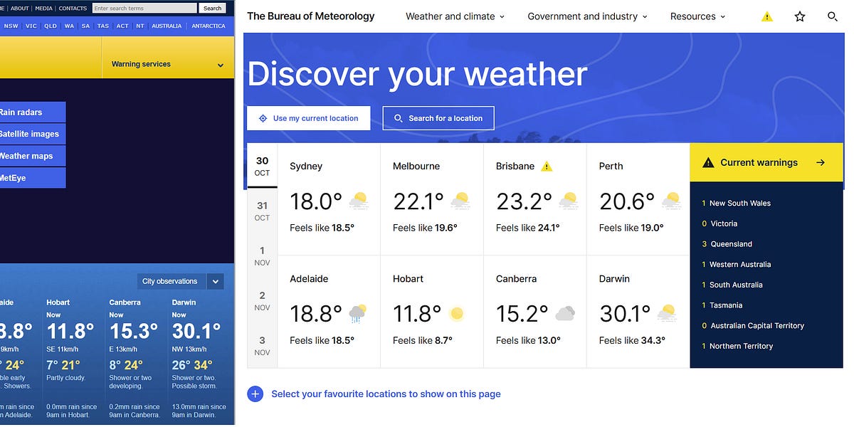 Why the Australian Bureau of Meteorology website redesign so poorly received