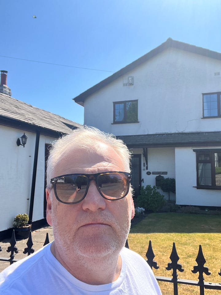 with me outside Thornton Farm on 17th May 2025