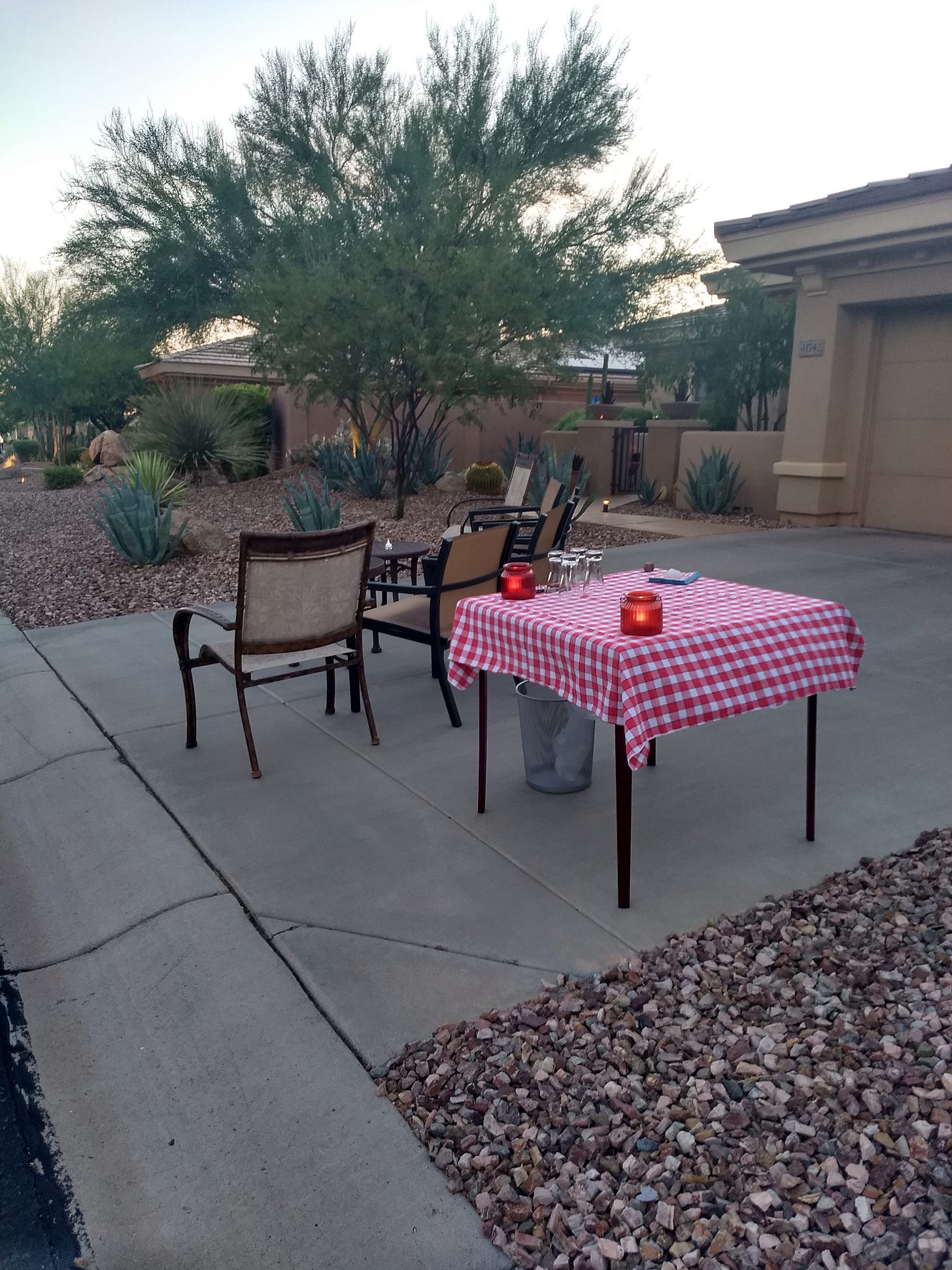 Chairs in a row with a table. Chairs in a row with a table.
