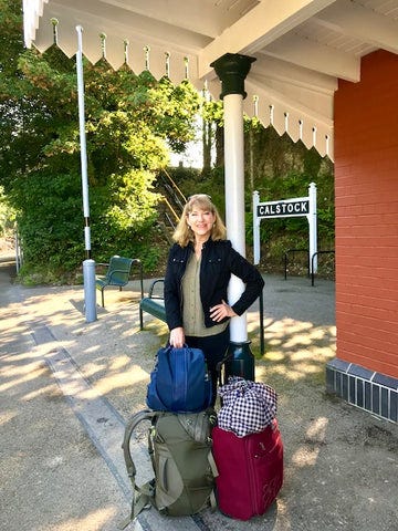 Lady at Calstock train station  Lady at Calstock train station