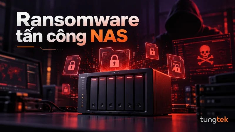 Ransomware tấn công NAS - minh họa TUNGTEK