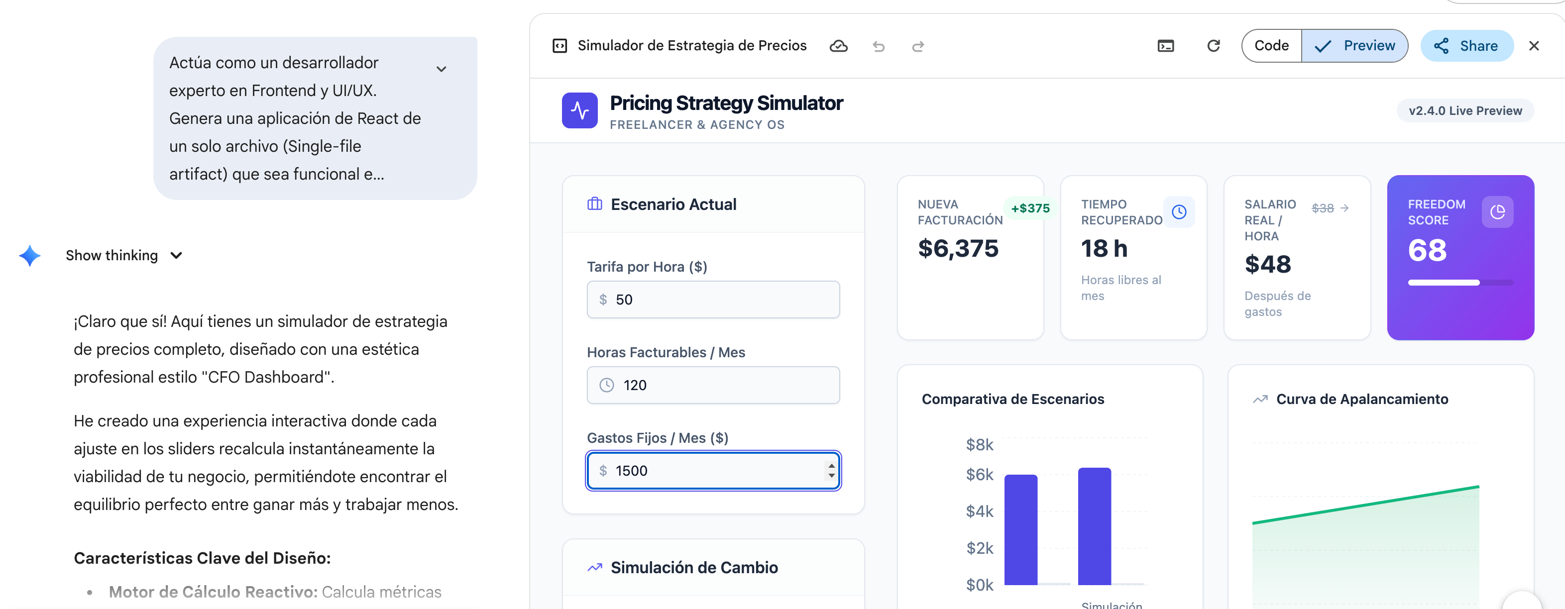 66 - Gemini: Guía paso a paso para crear un App de Pricing en 3 minutos