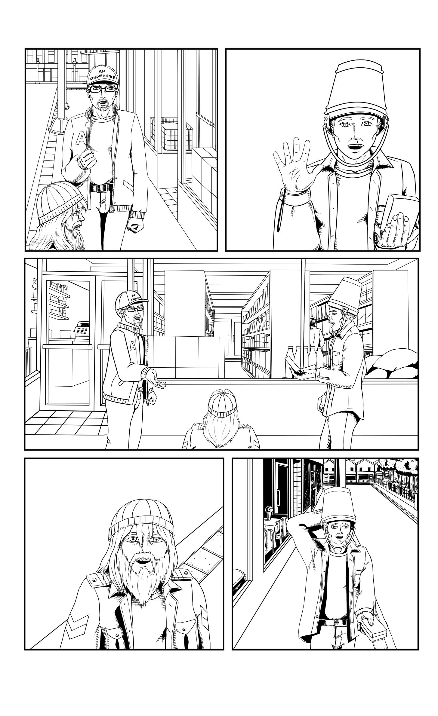 Buckethead comic Issue 3 Part 3 illustrated by Arcumus Prime and written by Andrew Heard.