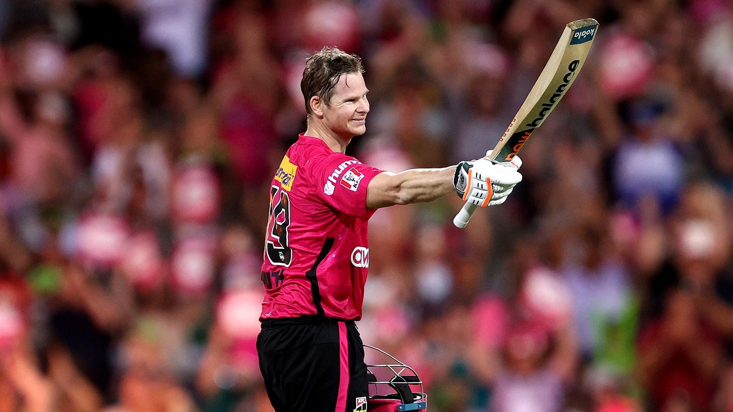 Steve Smith belts second consecutive century, equals Big Bash record in Sydney  Sixers win | Sporting News Australia