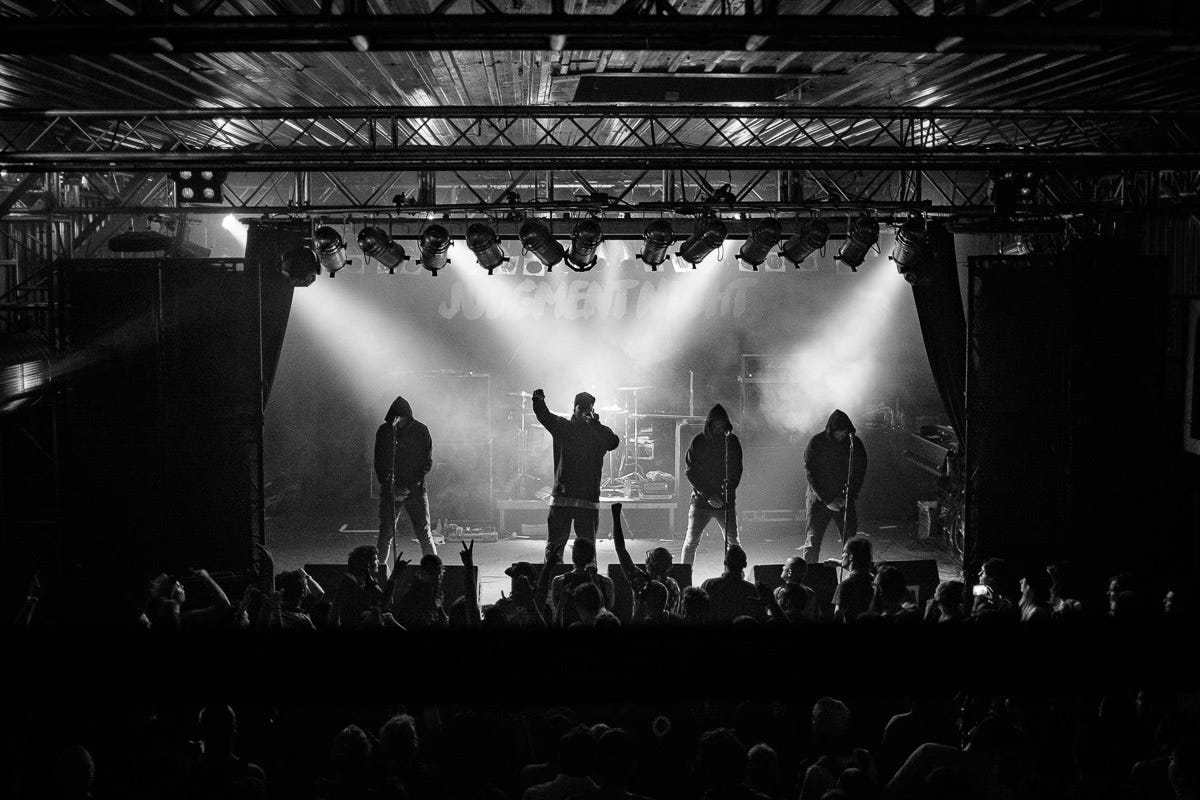 Live photo of the author's band GWLT on stage