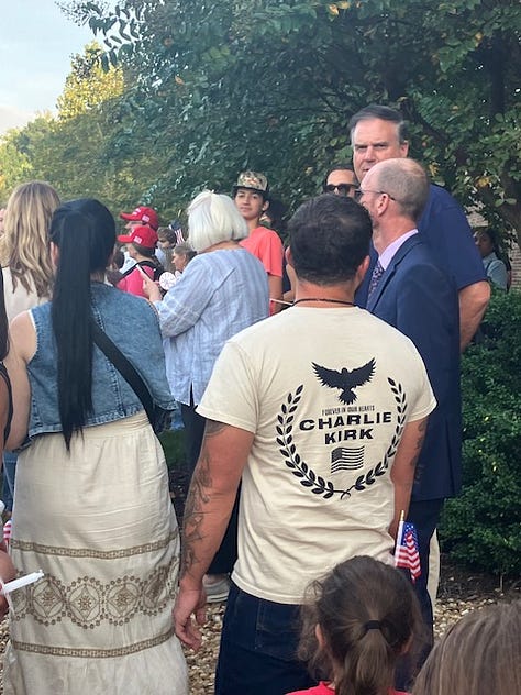 pictures of Charlie Kirk memorial