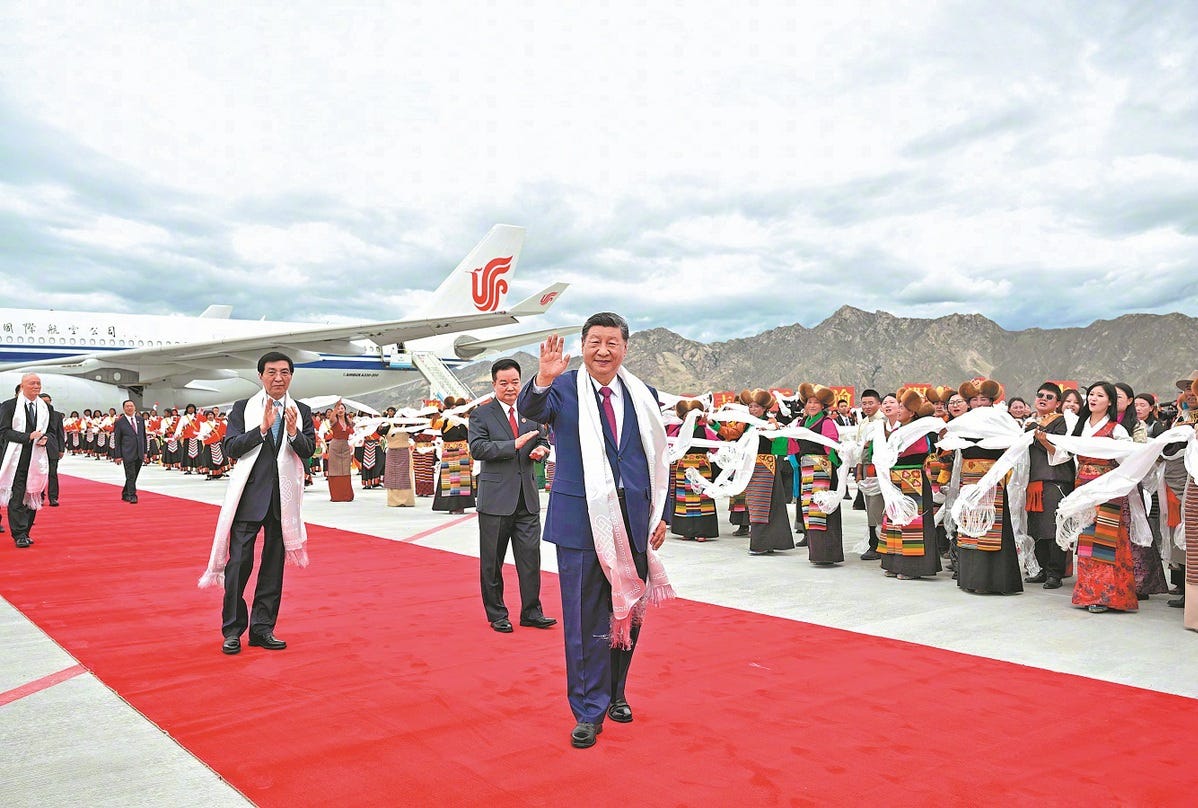 President (also Chairman and General Secretary) Xi Jinping visited Xizang Autonomous Region (XAR) in 2025, celebrating the region's 60th founding anniversary.