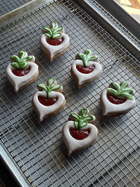 A series of photos depicting cookies