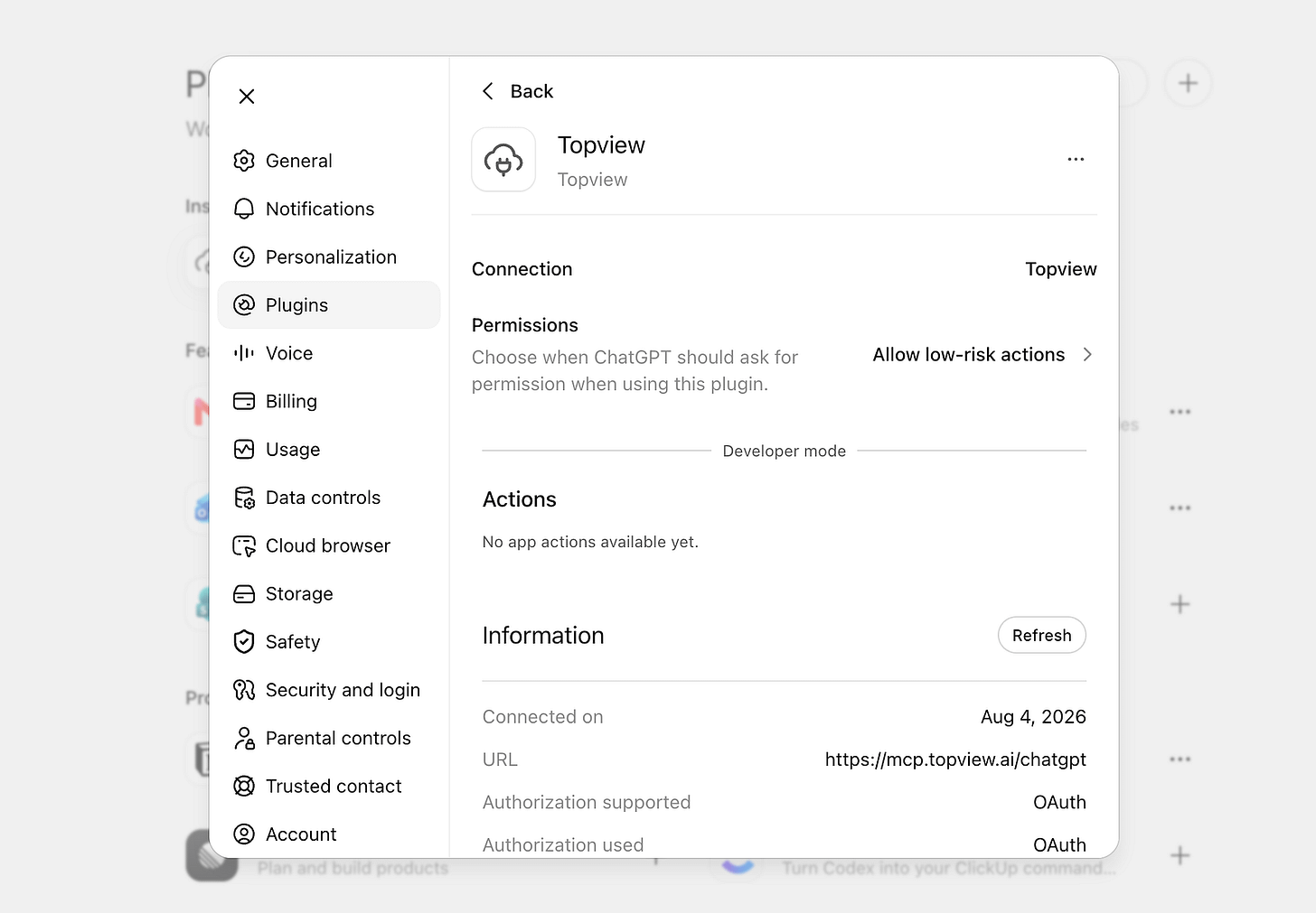 Adding a new custom Topview plugin ChatGPT Adding a new custom Topview plugin ChatGPT