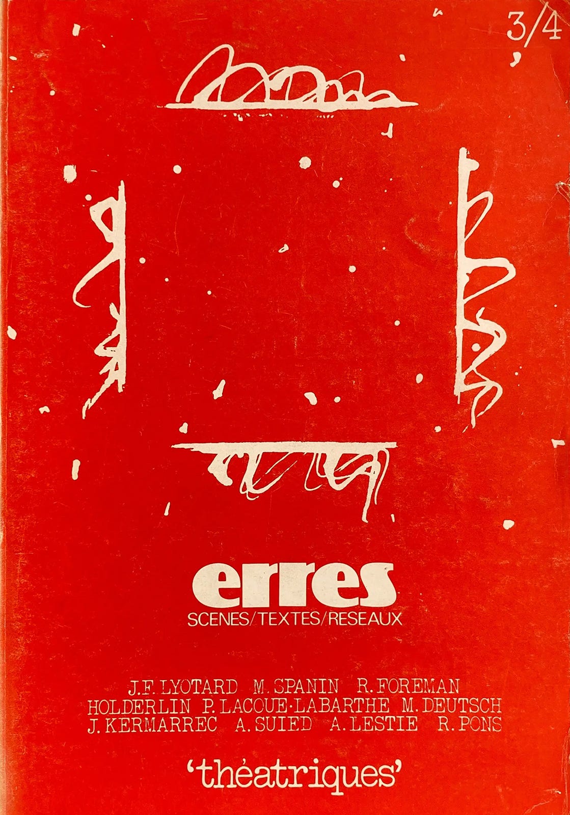 «erres» – scènes/textes/réseaux, No. 3-4, Summer/Autumn 1977 [Saint-Martin Bookshop, Bruxelles-Brussel]