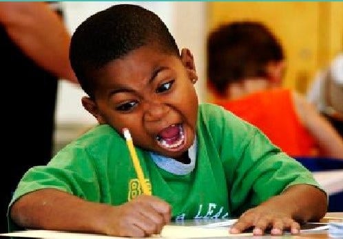 Furiously writing kid | Meme Generator