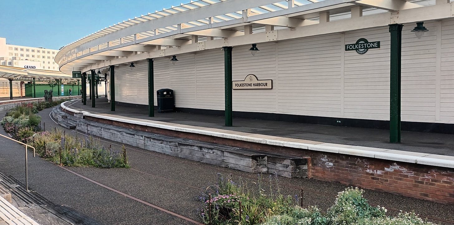 The old railway platform at Folkestone Harbour