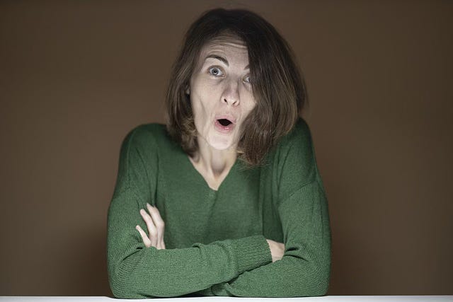 Curious and surprised expression