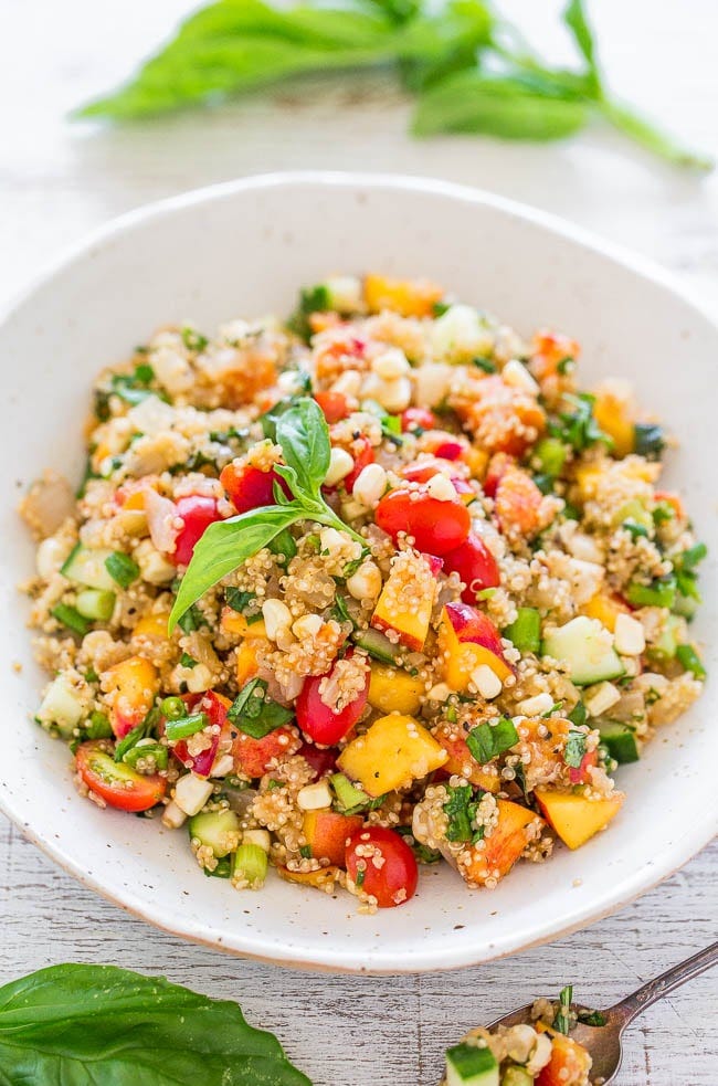 Garden Fresh Summer Quinoa Salad in a bowl. Garden Fresh Summer Quinoa Salad in a bowl.