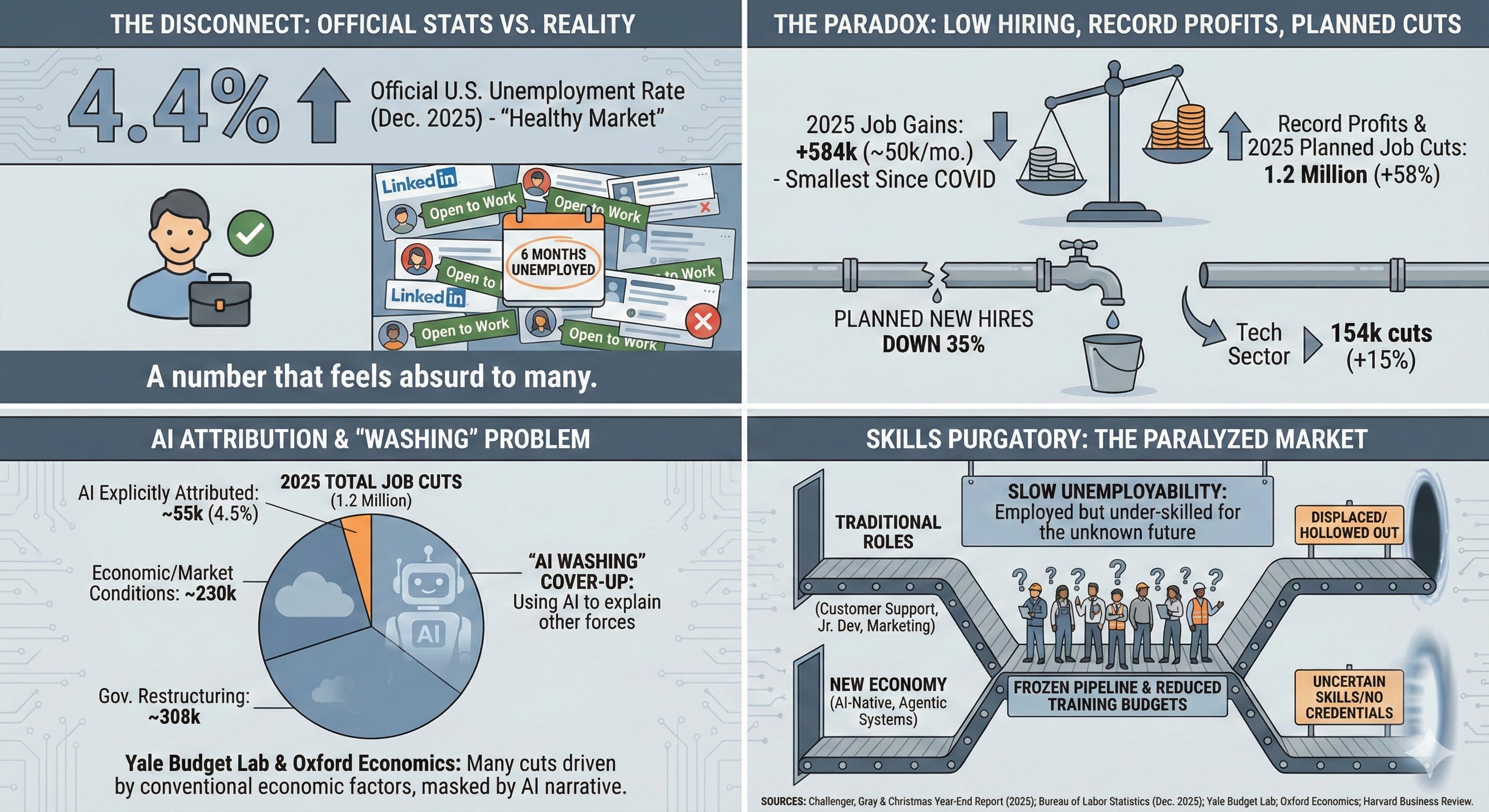 The Efficiency Purge: Why the 2026 Labor Market Feels Like a Recession