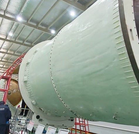 First and second-stage hardware for Zhihang-1 with a YF-102V engine installed at Zenk Space's manufacturing facility.